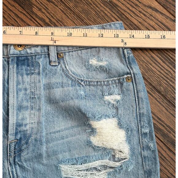 Pistola Womens Denim Jean Shorts Sz 27 Blue Button Fly High Rise Distressed NWOT - Picture 6 of 8